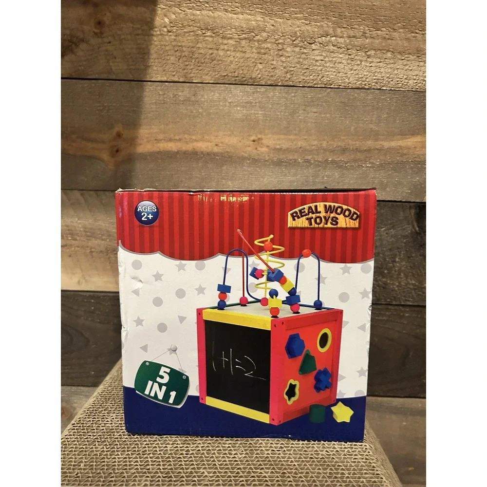 Homeware 1259 5-in-1 Wood‎ Activity Cube NEW